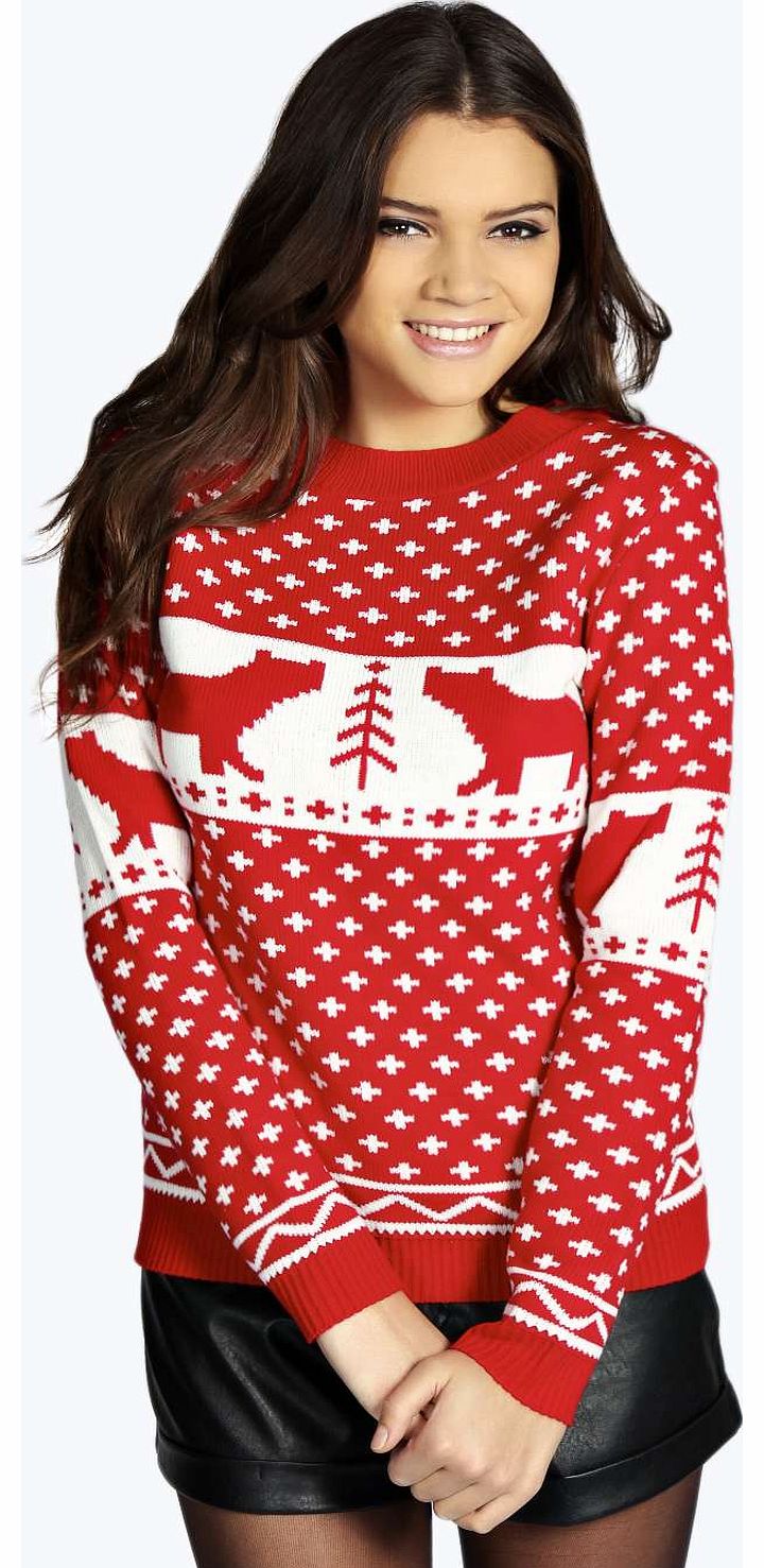 Penny Polar Bear Jumper - red azz14638