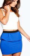 boohoo Peplum Mini Skirt - cobalt azz48298