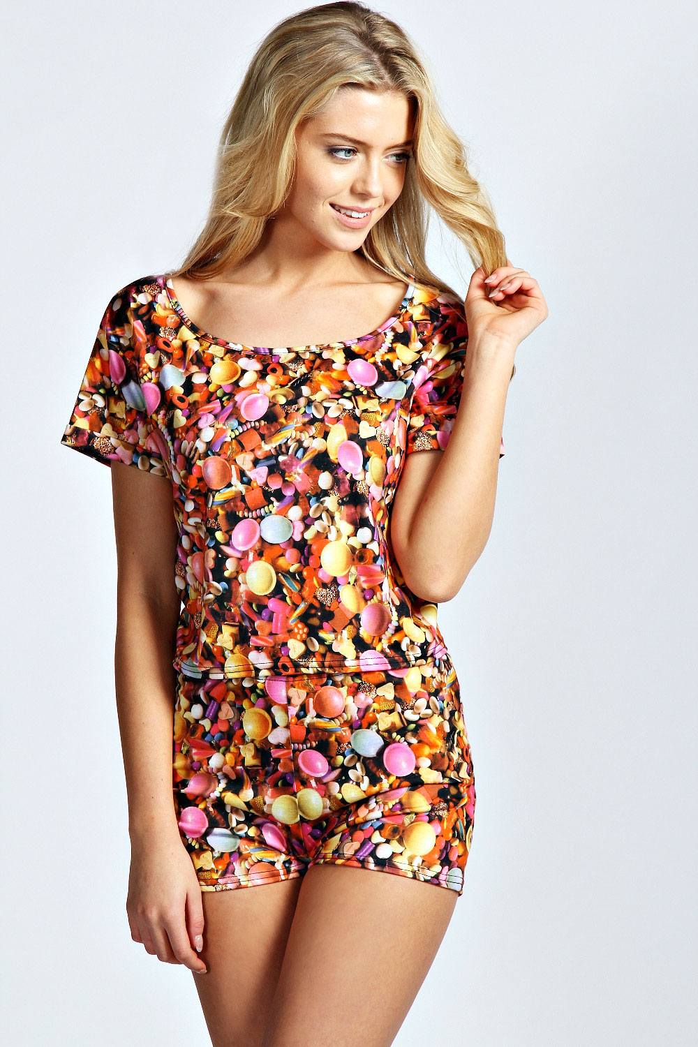 boohoo Petal Dolly Mixture Cropped T-Shirt and