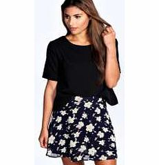 boohoo Philippa Floral Print Chiffon Skirt - multi