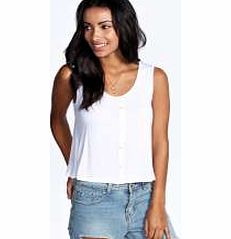 boohoo Phoebe Button Through Swing Vest - white azz19914