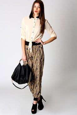 Boohoo Phoebe Chiffon Tie Front Blouse