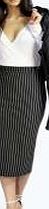 boohoo Pinstripe Midi Skirt - black azz06979