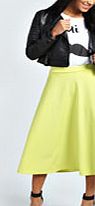 boohoo Plain Full Circle Midi Skirt - lime azz34748