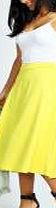 boohoo Plain Full Circle Midi Skirt - yellow azz34748