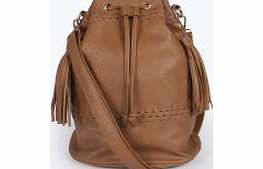 boohoo Plait and Tassel Detail Duffle Bag - tan azz20184