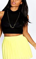 boohoo Pleated Woven Mini Skirt - yellow azz32004