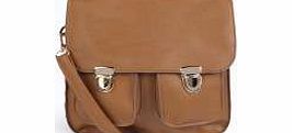 Pocket Front Satchel Bag - tan azz11787