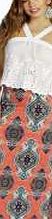 boohoo Polly Paisley Print Maxi Skirt - neon-coral