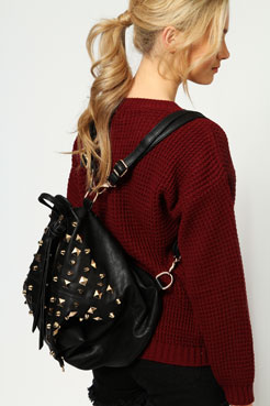 boohoo Poppy 2 Way To Wear Stud Rucksack Female