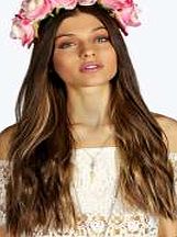 boohoo Poppy Rose Floral Crown - pink azz06153