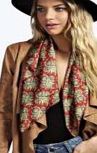 boohoo Printed Pocket Square Scarf - red azz03877