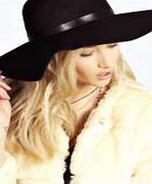 boohoo PU Band Floppy Brim Hat - black azz09315