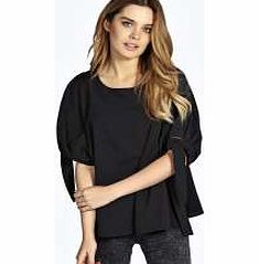 boohoo Puff Sleeve Blouse - black azz20374