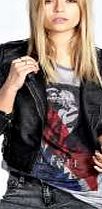 boohoo Quilted Faux Leather Biker Jacket - black azz20079