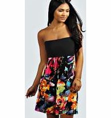 Rachel Contrast Bandeau Dress - multi azz28951