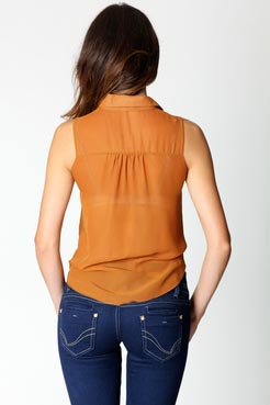Rachel Knotted Sleeveless Chiffon Blouse