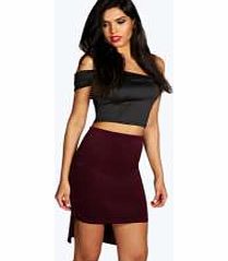 boohoo Raised Hem Scuba Midi Skirt - berry azz16022