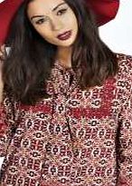 boohoo Ribbon Trim Floppy Brim Hat - berry azz20778