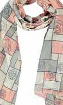 boohoo Rose Grid Lightweight Scarf - pink azz04373