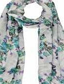 boohoo Rose Print Lightweight Scarf - purple azz04371