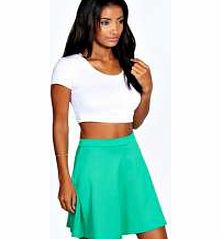 boohoo Roseanna Colour Pop Skater Skirt - emerald