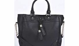 boohoo Rosemary Tassel Shopper Day Bag - black azz22504