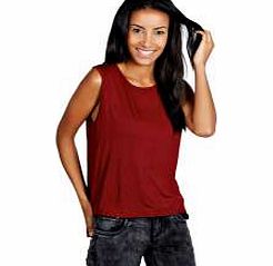boohoo Rosie Dip Hem Tank - wine azz19918