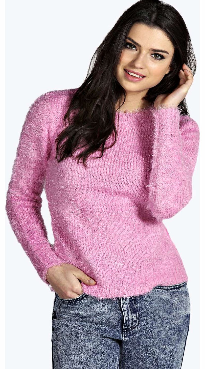 Rosie Fluffy Knit Jumper - pink azz14057