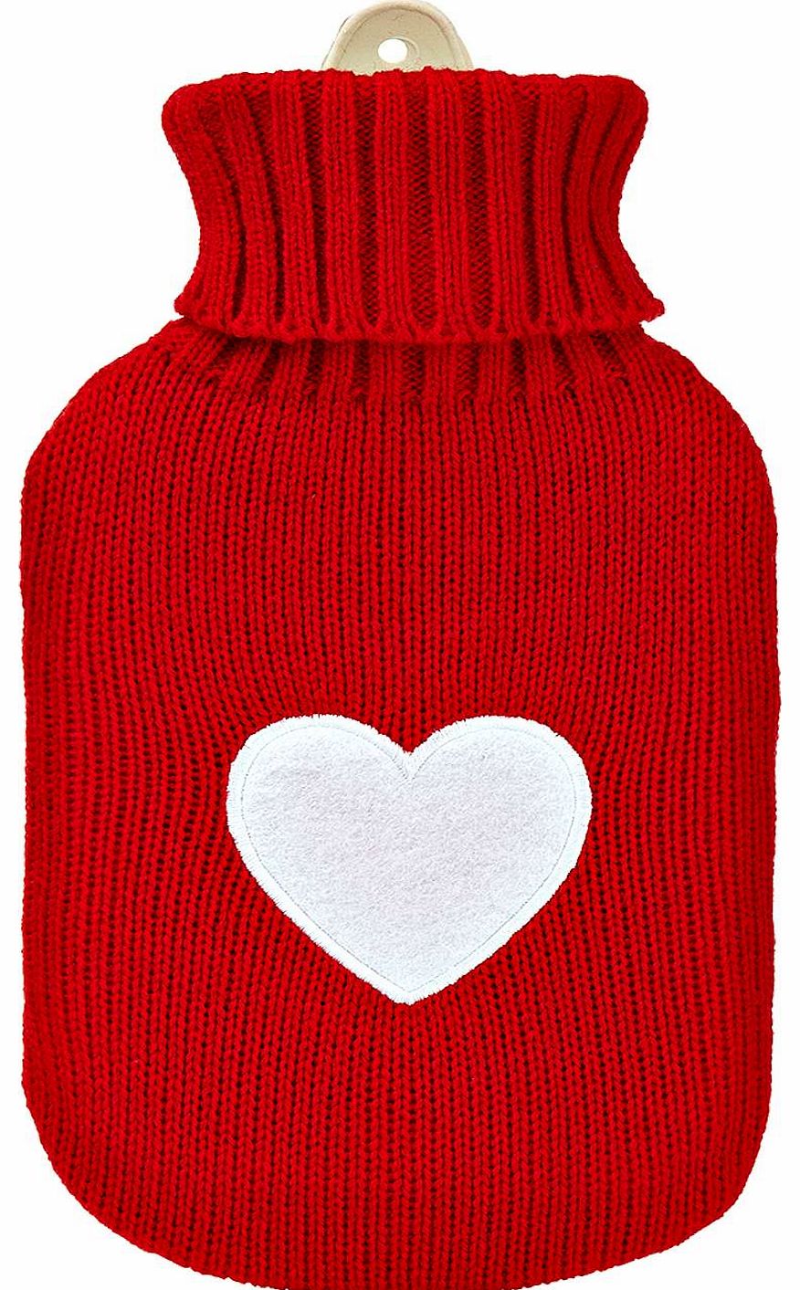 boohoo Rosie Heart Hot Water Bottle - red azz16093
