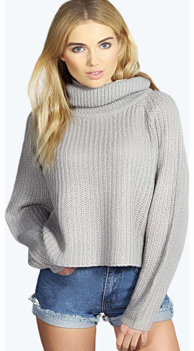 Rosie Roll Neck Soft Knit Jumper - silver azz14074