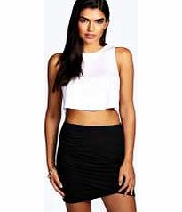 boohoo Rouched Wrap Mini Skirt - black azz11750