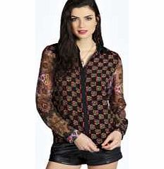 boohoo Ruby Contrast Print Long Sleeve Shirt - multi