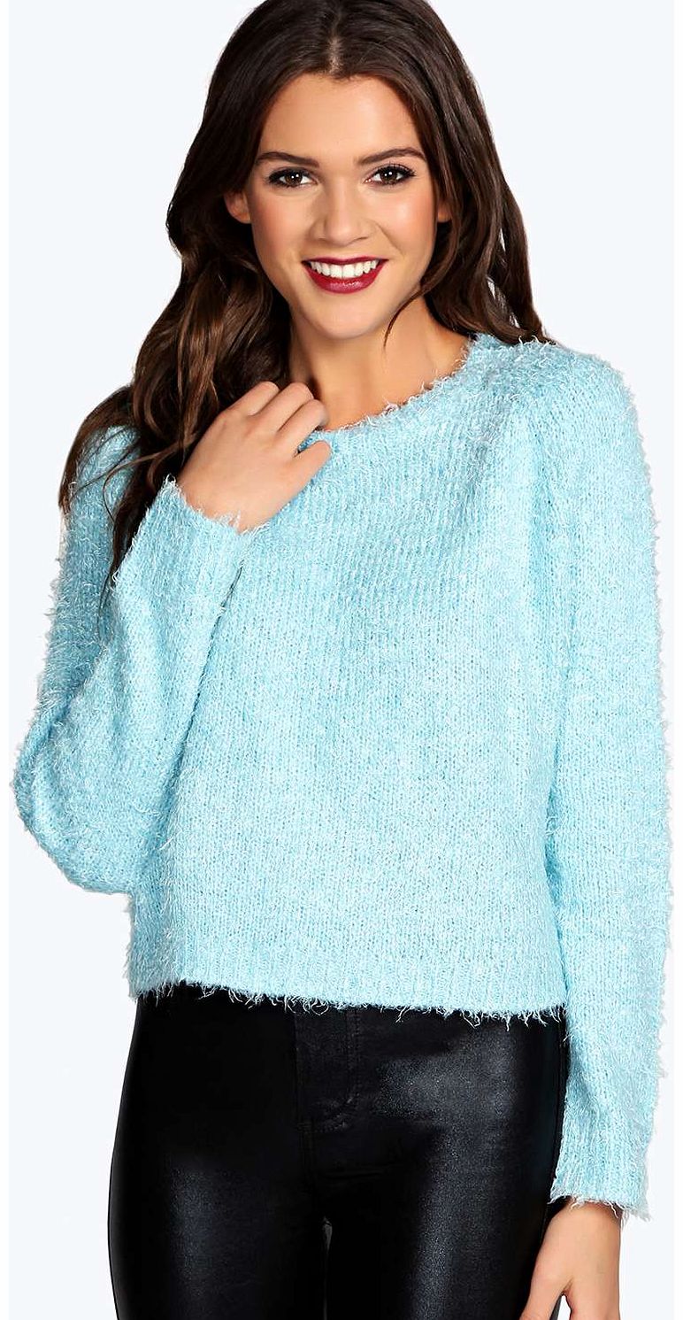 boohoo Ruby Fluffy Knit Jumper - mint azz14075