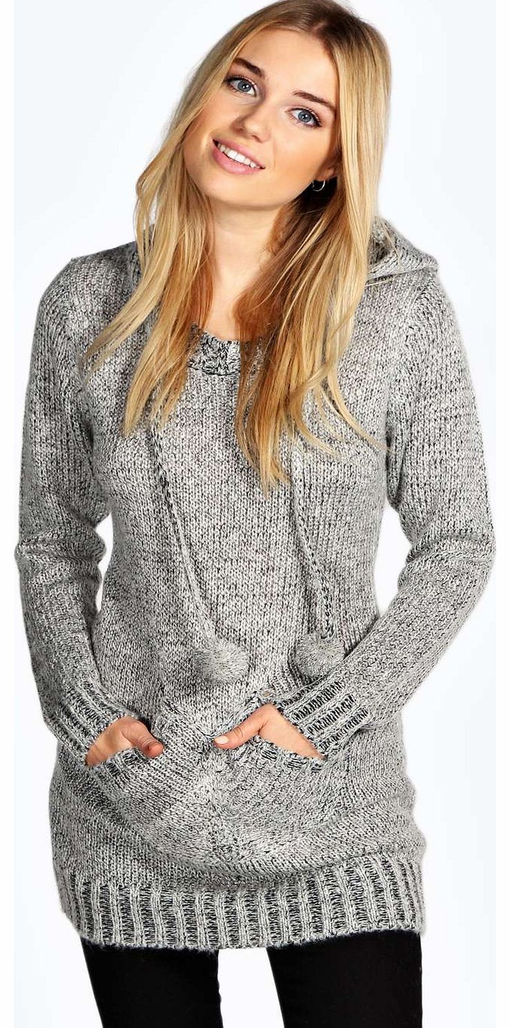 Ruby Hooded Tunic Jumper - cream azz13429