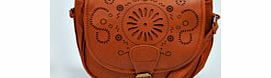 boohoo Ruby Large Cross Body Cutwork Festival Bag - tan