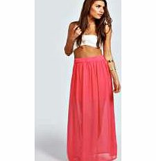 boohoo Sammie Chiffon Woven Maxi Skirt - coral azz27271