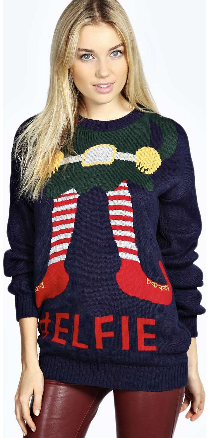 Sara #Elfie Elf Jumper - navy azz15086