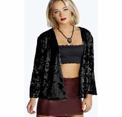 Sarah Sequin And Velvet Edge To Edge Jacket -