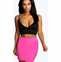 boohoo Scallop Hem Mini Skirt - pink azz10844