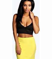 boohoo Scallop Hem Mini Skirt - yellow azz10844
