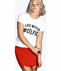 boohoo Scalloped Hem Mini Skirt - red azz16020