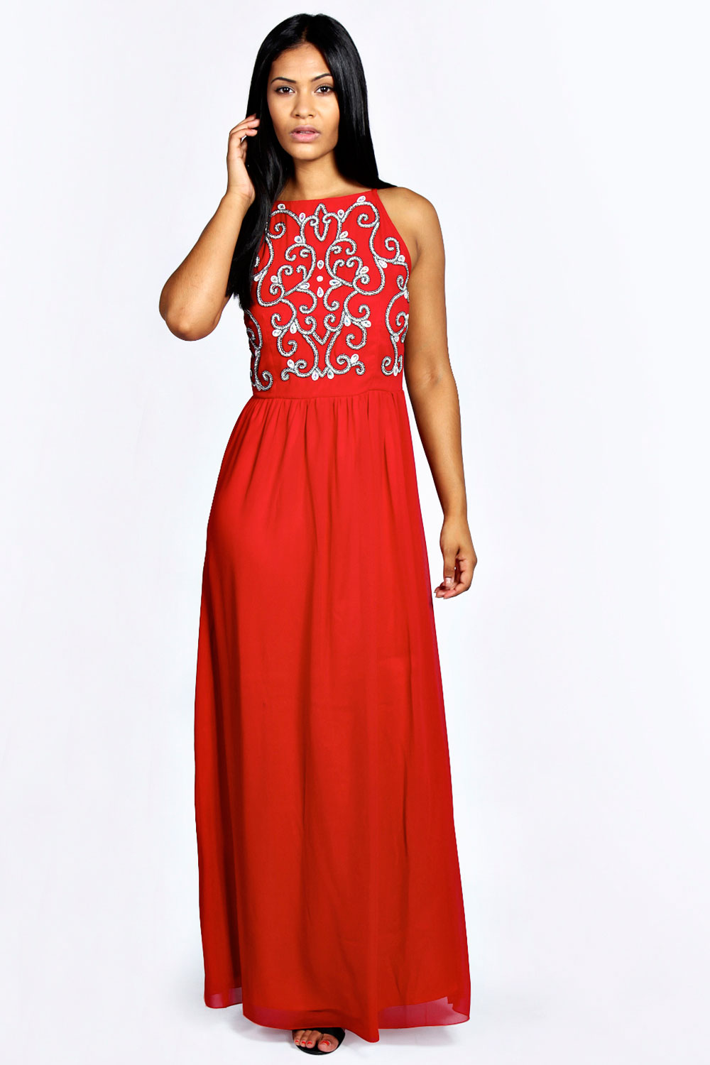boohoo Scarlett Heavy Embellished Woven Maxi