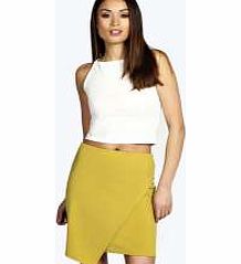boohoo Scuba Wrap Mini Skirt - olive azz12187