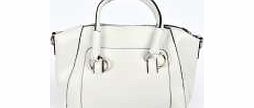 Selina Mock Croc Structured Day Bag - white