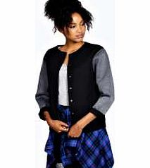 Seren Bonded Neoprene Contrast Sleeve Bomber -