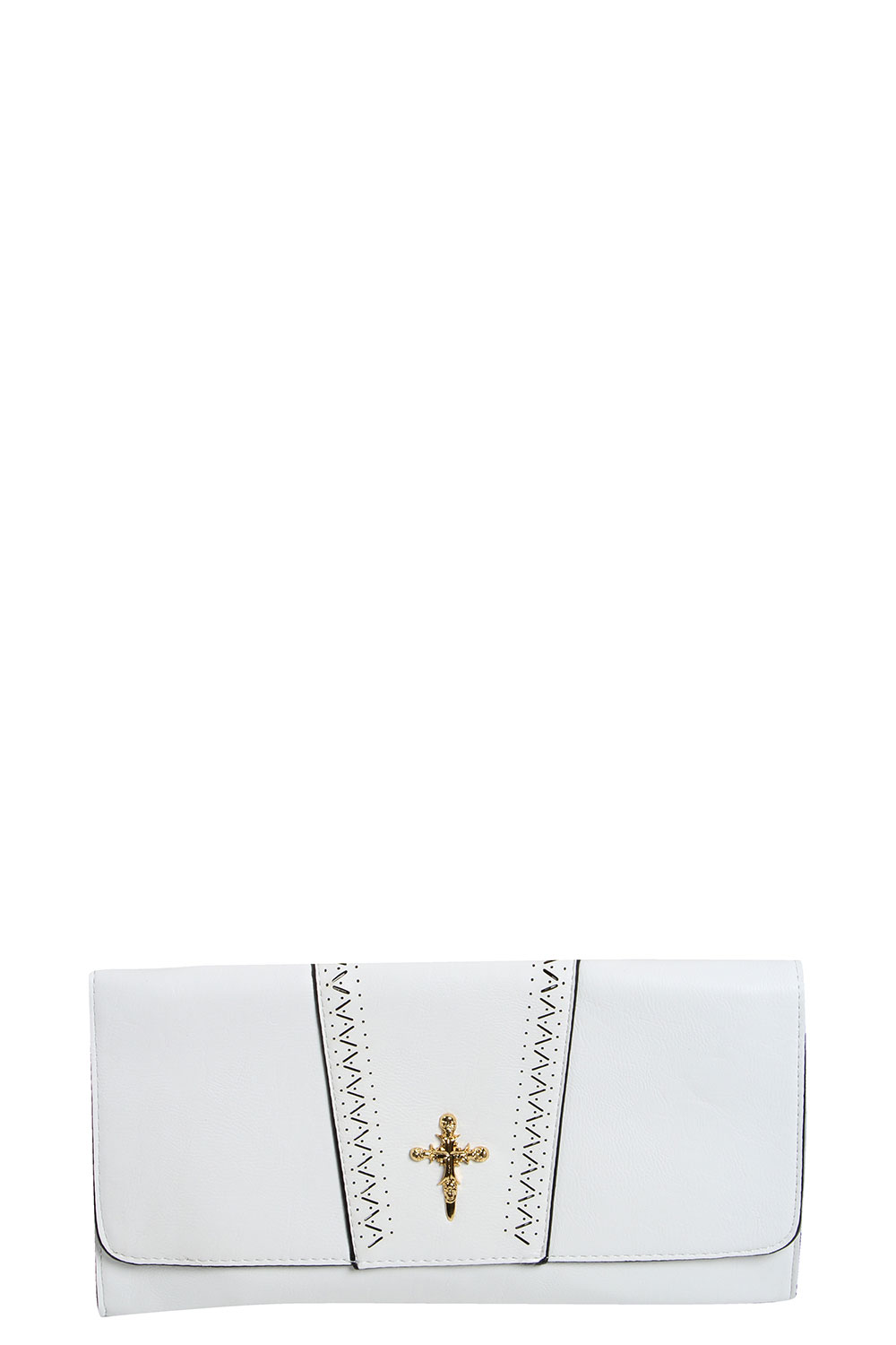 boohoo Shana Cross Clutch Bag - white, white