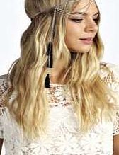 boohoo Side Tassel Head Chain - silver azz07097