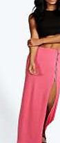 boohoo Side Zip Maxi Skirt - pink azz10838
