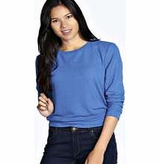 boohoo Sienna Rib Sweatshirt - cobalt azz19927